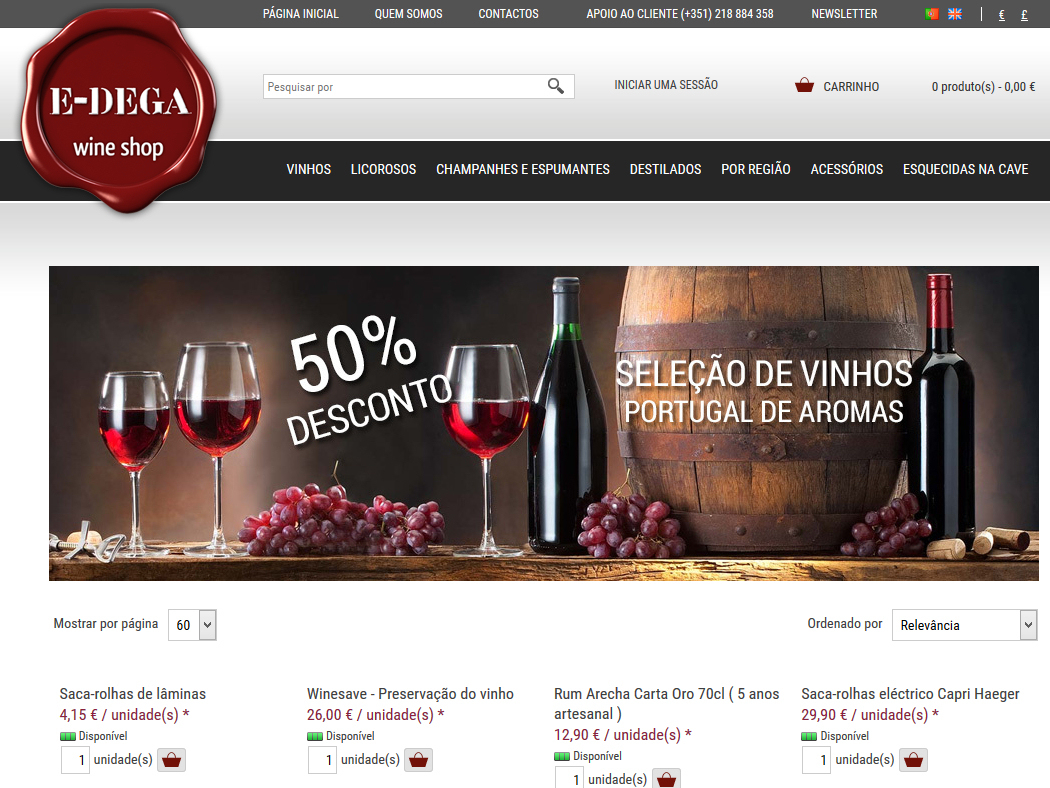 E-dega.pt - Online-Shop für alkoholische Getränke