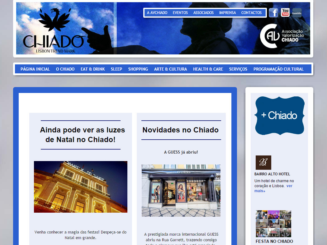 Visit Chiado - Web site des Händlerverbandes Chiado, Lissabon