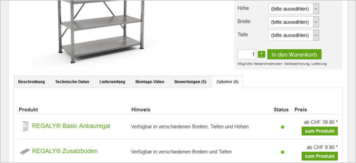 REGALY.CH - Alles Gut Aufgeräumt - Zubehörliste in Eigener Karteikarte