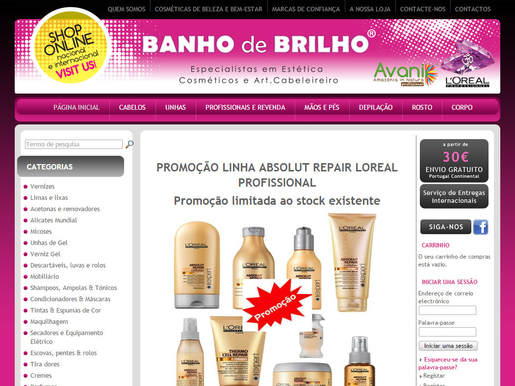 Banho do Brilho -  Loja de Cosmética e Artigos de Estética e Cabeleireiro