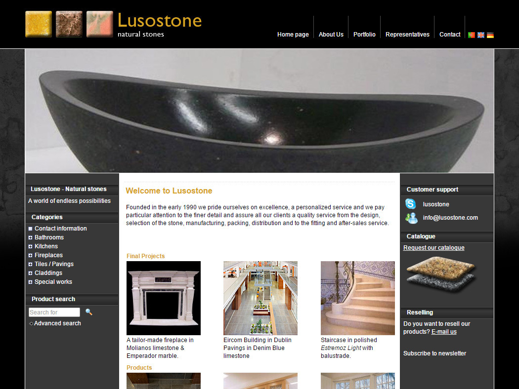 Lusostone - Natursteinprodukte aus Portugiesischem Mamor