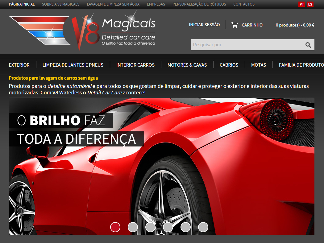 V8 Magicals - Loja online de Venda de Produtos de Lavagem de Carros sem Água