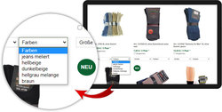Auswahl von Variationen z.B. Größen oder Farben, auf Produktlisten epages 6 base