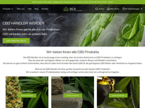 Cannabis Distribution - Online Shop erstellt mit Shopify