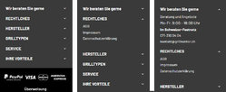 Mobile Footer com menu Acordéon