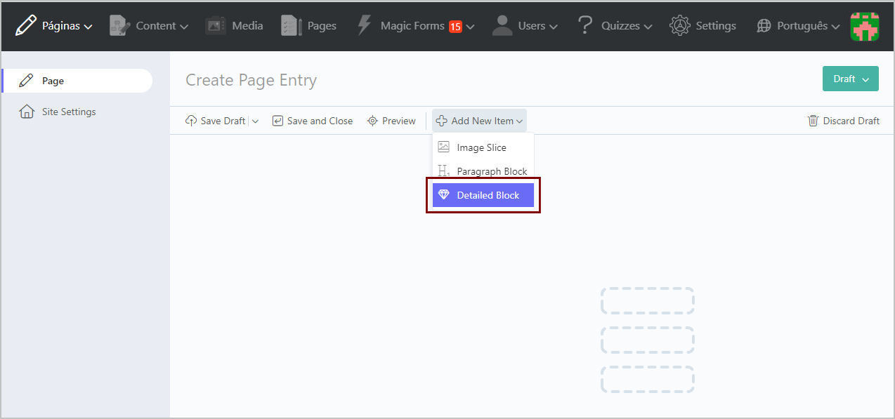 Online QuizManager Back Office Inhalte erstellen
