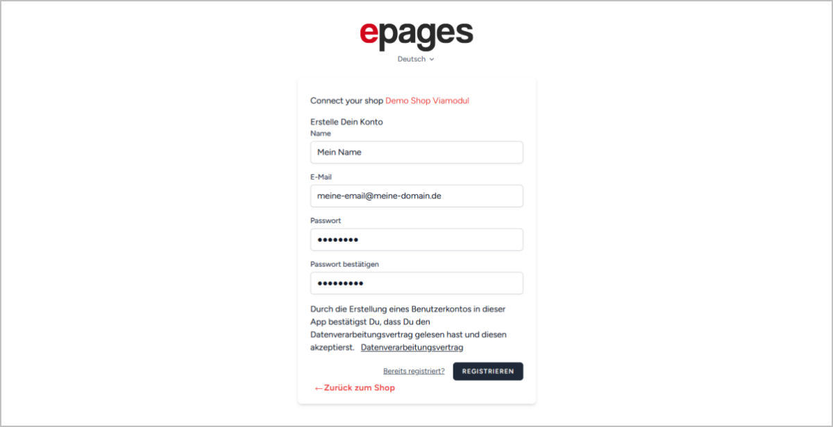 epages Now Admininistration App Installation Registrierung epages Now Admininistration App Installation Registrierung