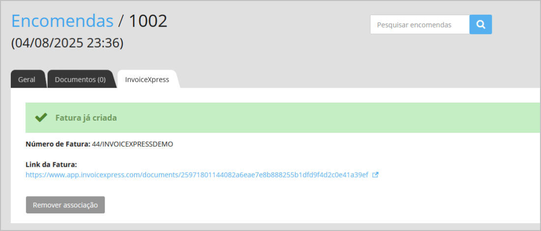epages Now invoicExpress - Acesso a Facturas