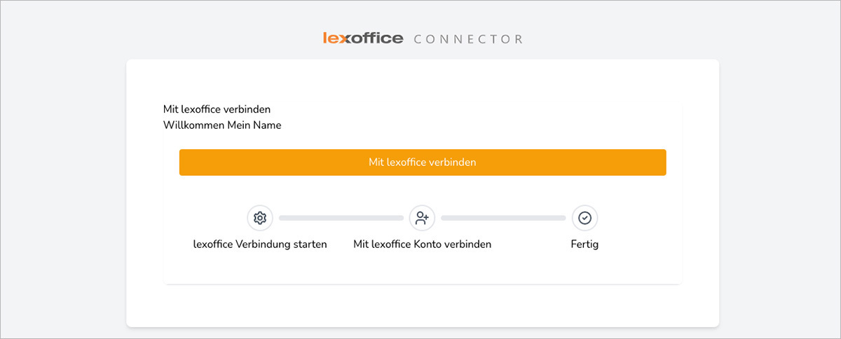  Klicke auf „Mit lexoffice verbinden“ um den Connector mit Deinem lexoffice Konto zu verbinden