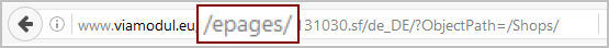 An der Adresse erkennen Sie epages shops
