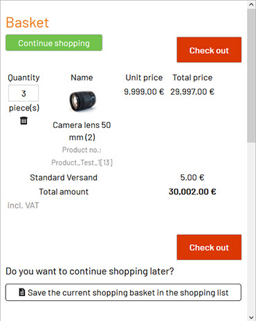 Full cart in sidebar reduces one step to checkout