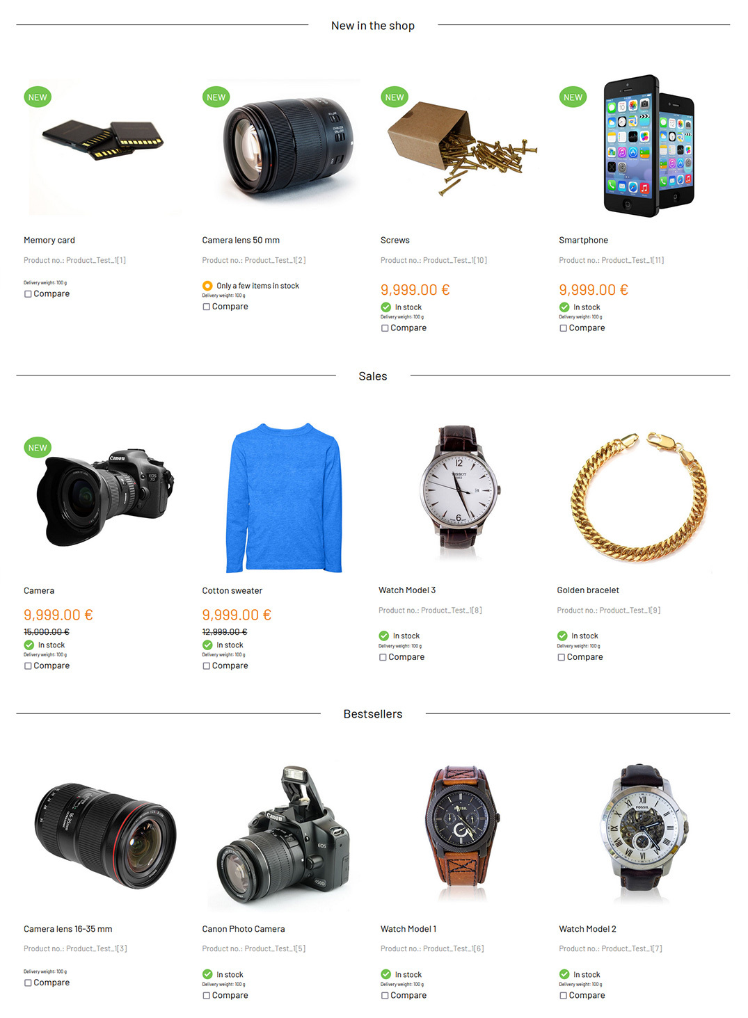 Product listings automatically grouped into "New" and "Promotions" and "Bestsellers" on epages 6 Product listings automatically grouped into "New" and "Promotions" and "Bestsellers" on epages 6