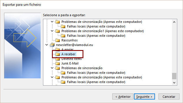 01-Outlook-Mails-Devolvidos-02-Ficheiro-06-Exportar